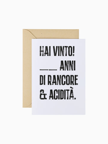 Rancore & Acidità | Biglietto d'auguri